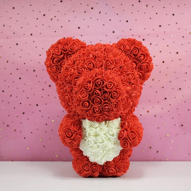 Standing Rose Bear - The Rose Bear Factory